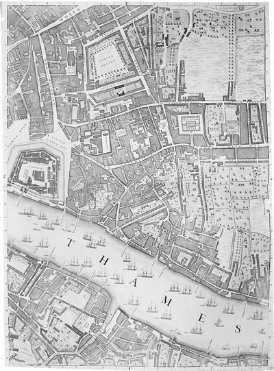 A Map of the Tower of London, 1746 by John Rocque